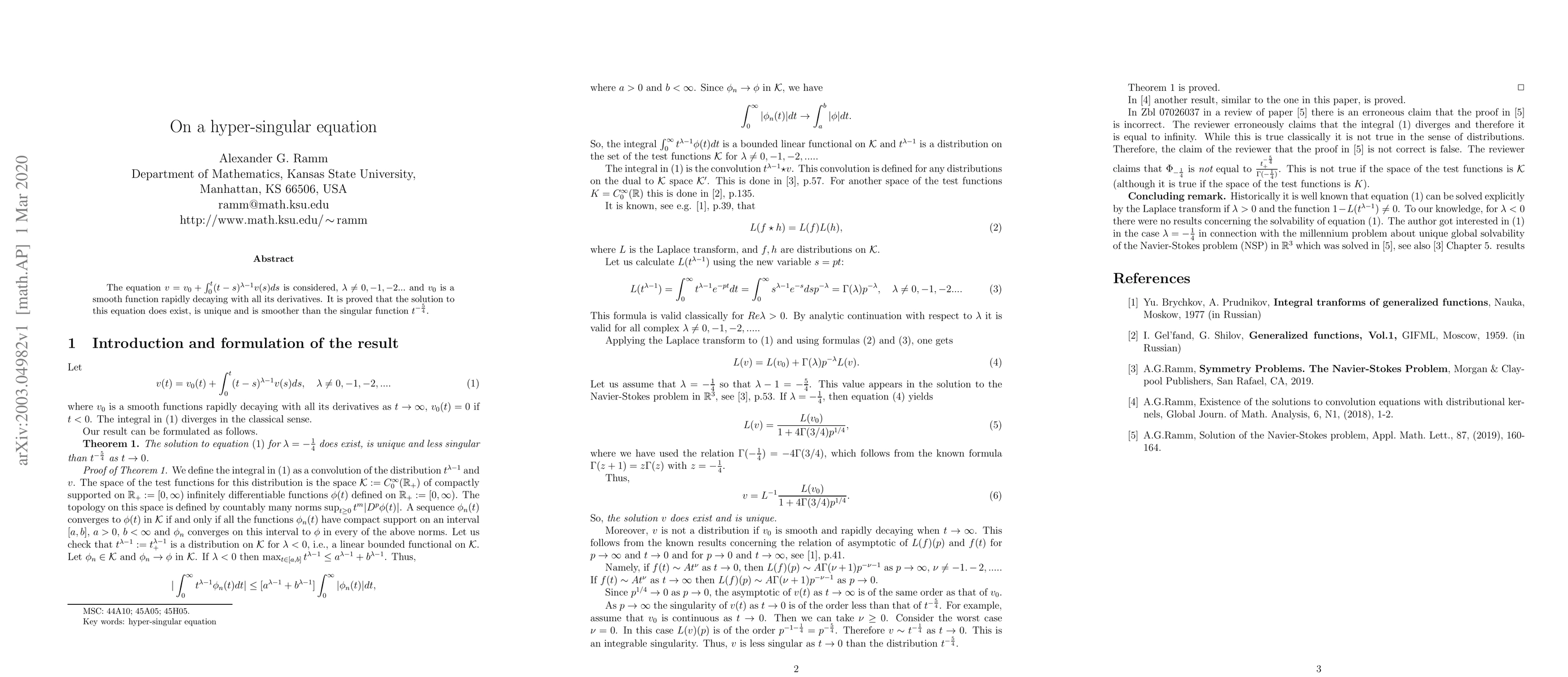 Thumbnail for On a hyper-singular equation