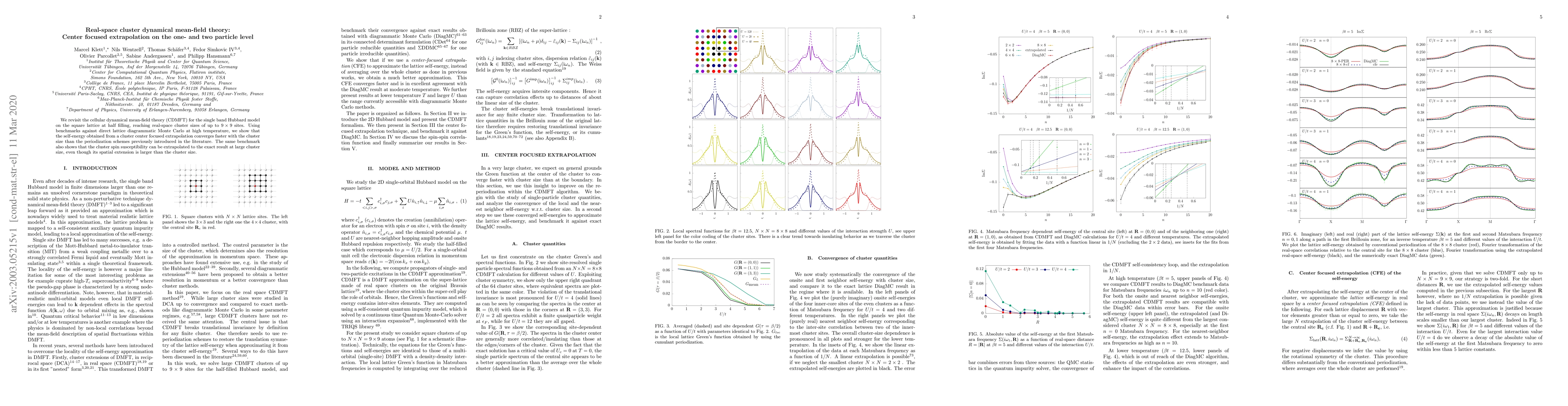 Thumbnail for Real-space cluster dynamical mean-field theory: Center focused
  extrapolation on the one- and two particle level