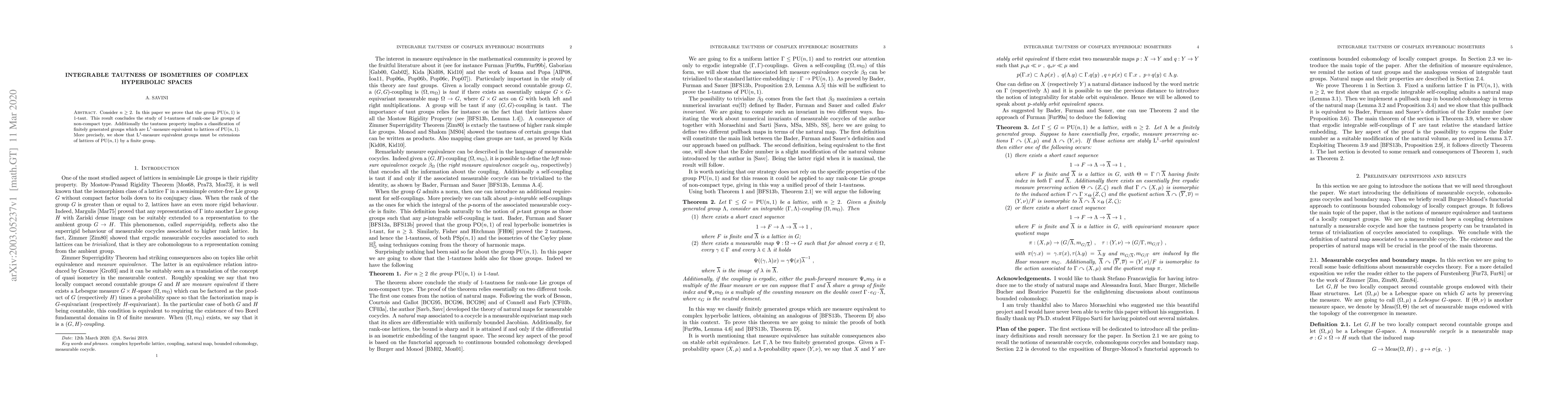 Thumbnail for Integrable tautness of isometries of complex hyperbolic spaces