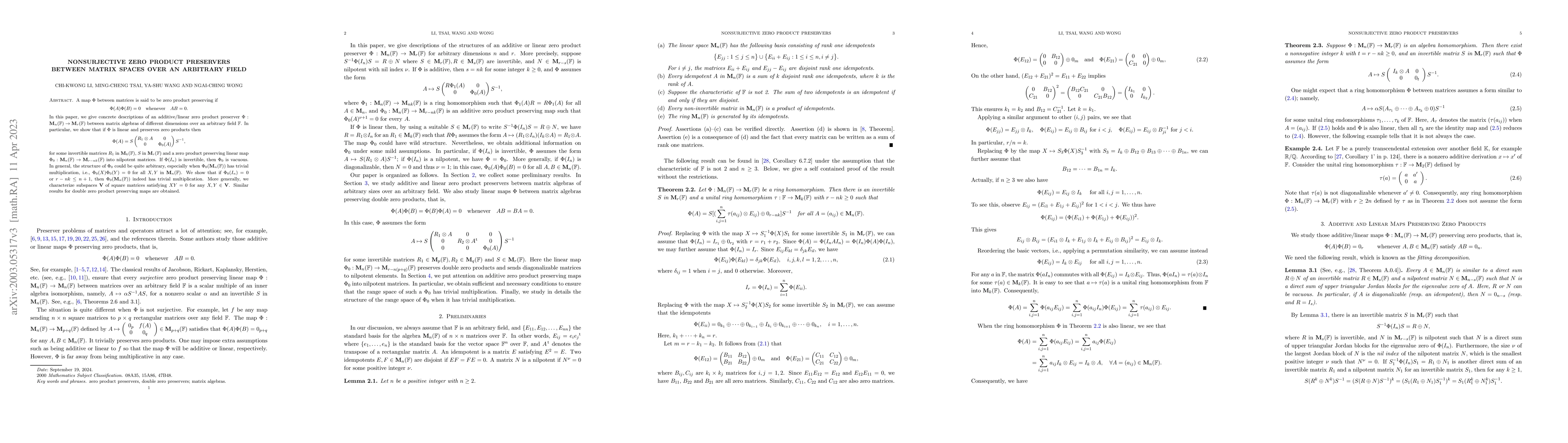 Thumbnail for Nonsurjective zero product preservers between matrix spaces over an
  arbitrary field