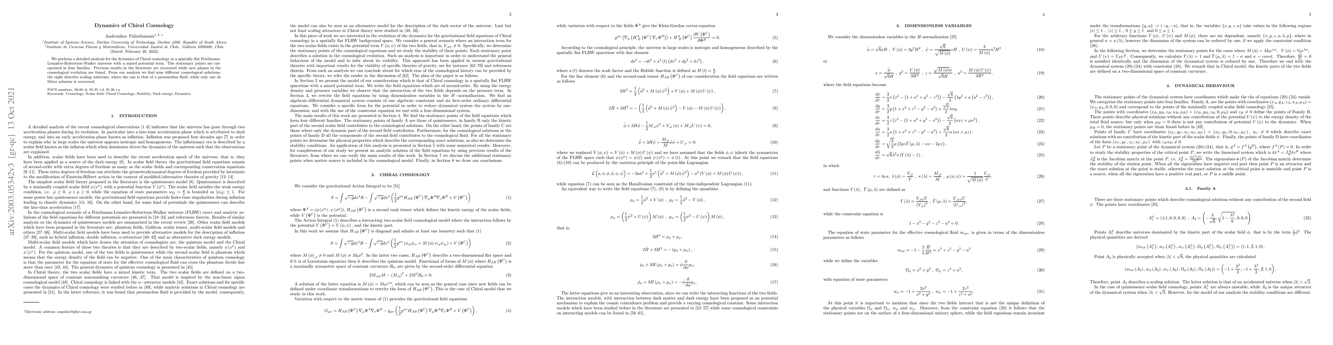 Thumbnail for Dynamics of Chiral Cosmology