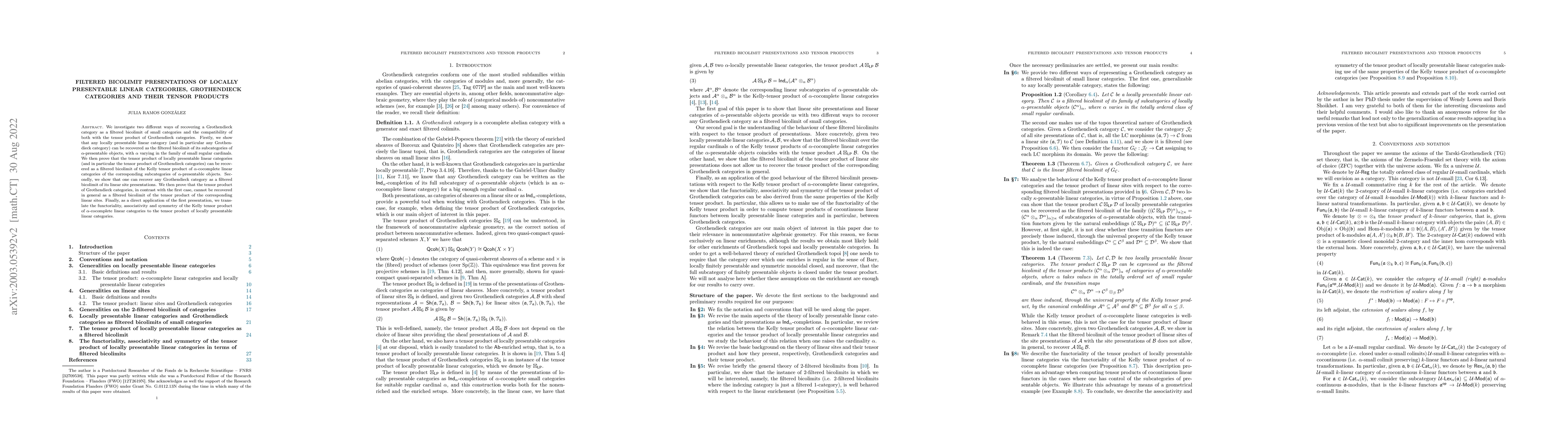 Thumbnail for Filtered bicolimit presentations of locally presentable linear
  categories, Grothendieck categories and their tensor products