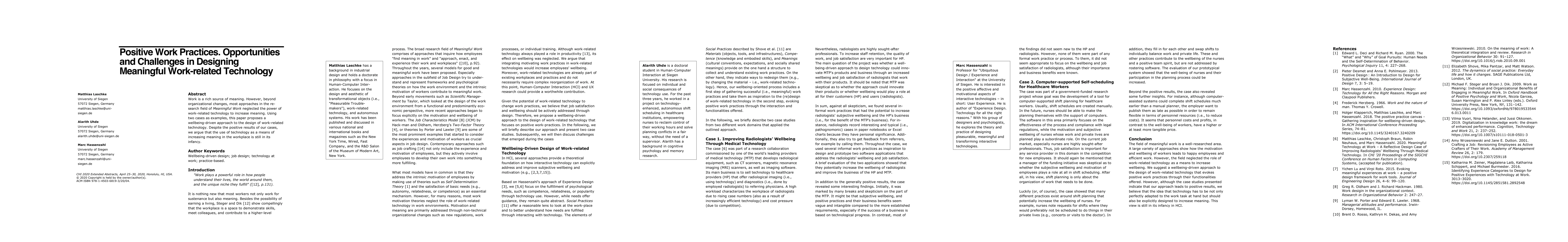 Thumbnail for Positive Work Practices. Opportunities and Challenges in Designing
  Meaningful Work-related Technology
