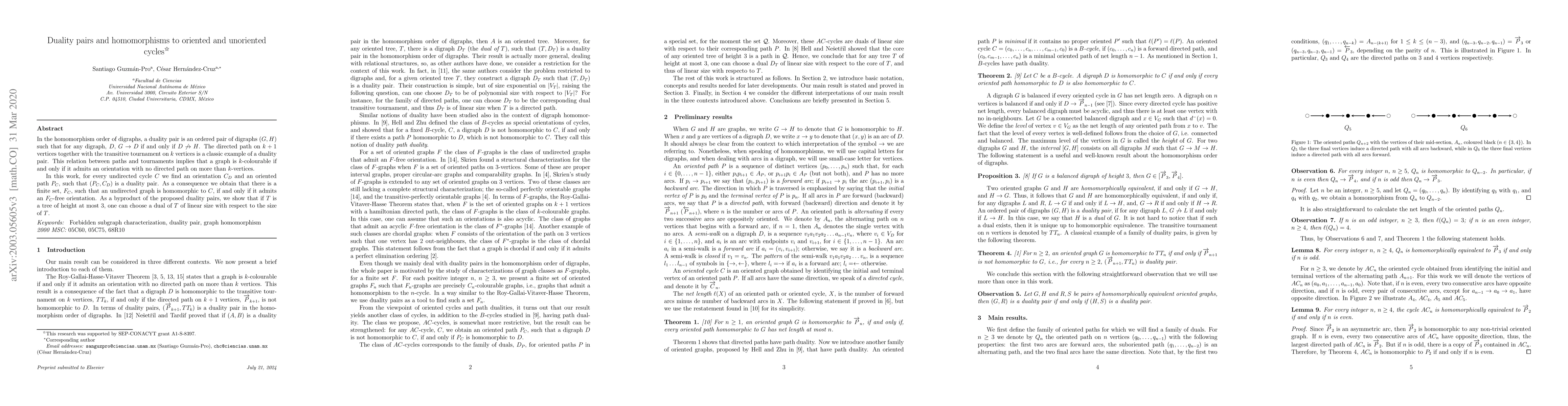 Thumbnail for Duality pairs and homomorphisms to oriented and unoriented cycles