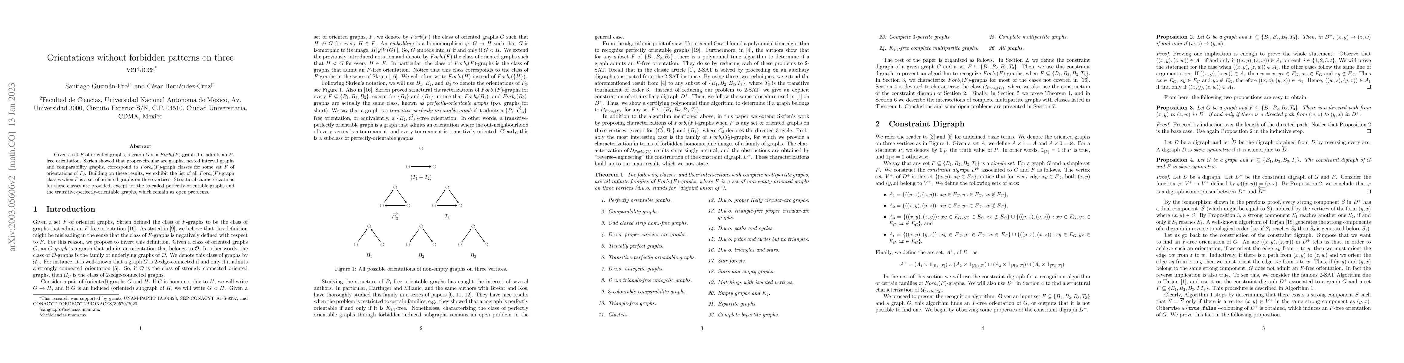 Thumbnail for Orientations without forbidden patterns on three vertices