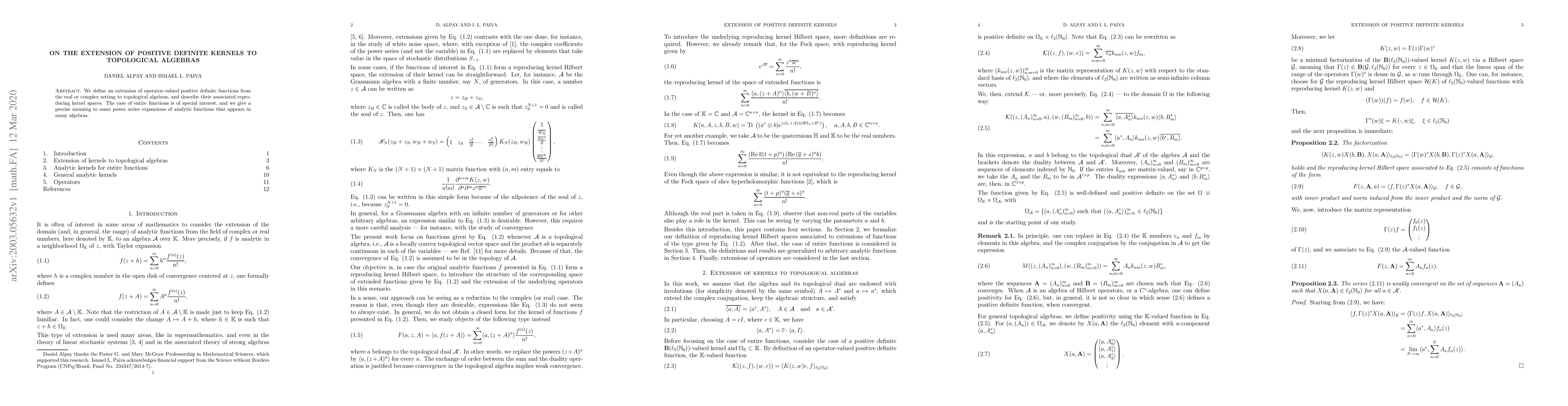 Thumbnail for On the extension of positive definite kernels to topological algebras