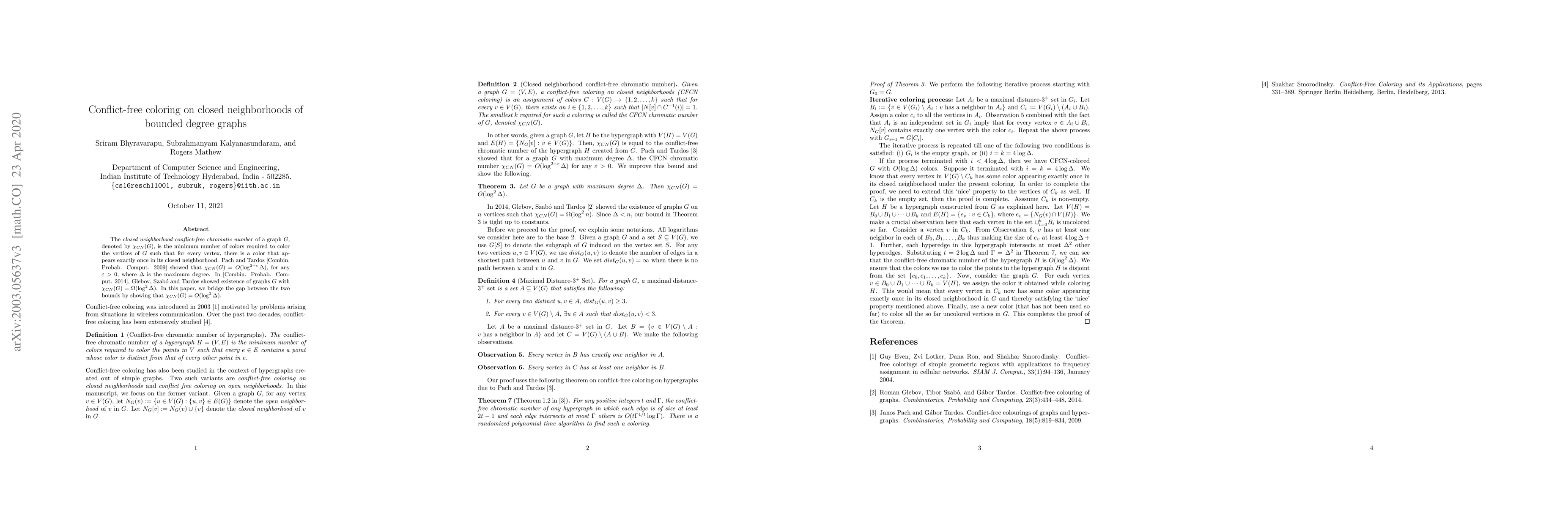 Thumbnail for Conflict-free coloring on closed neighborhoods of bounded degree graphs