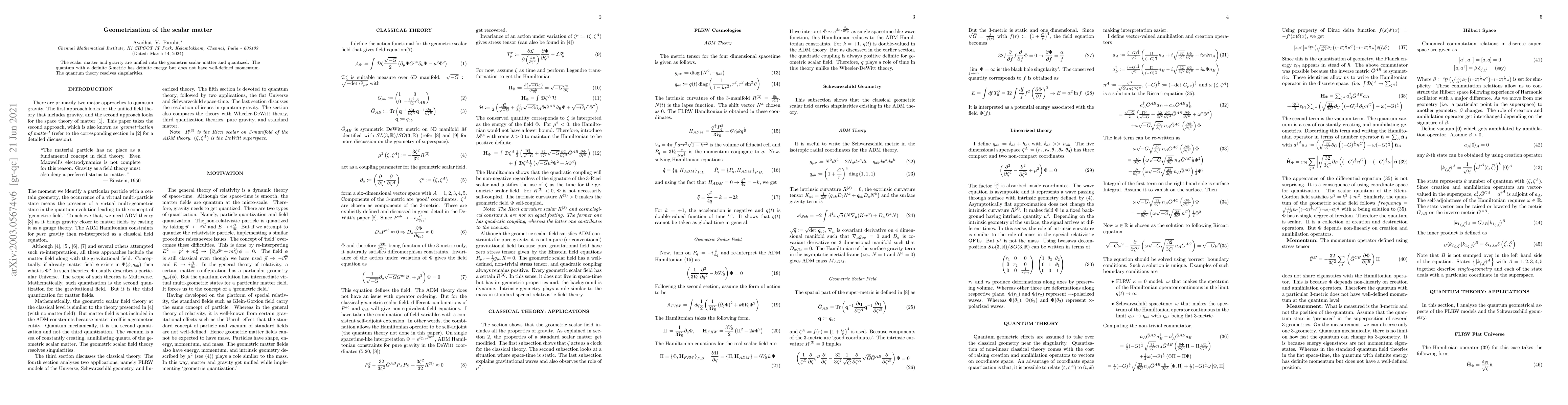 Thumbnail for Geometrization of the scalar matter