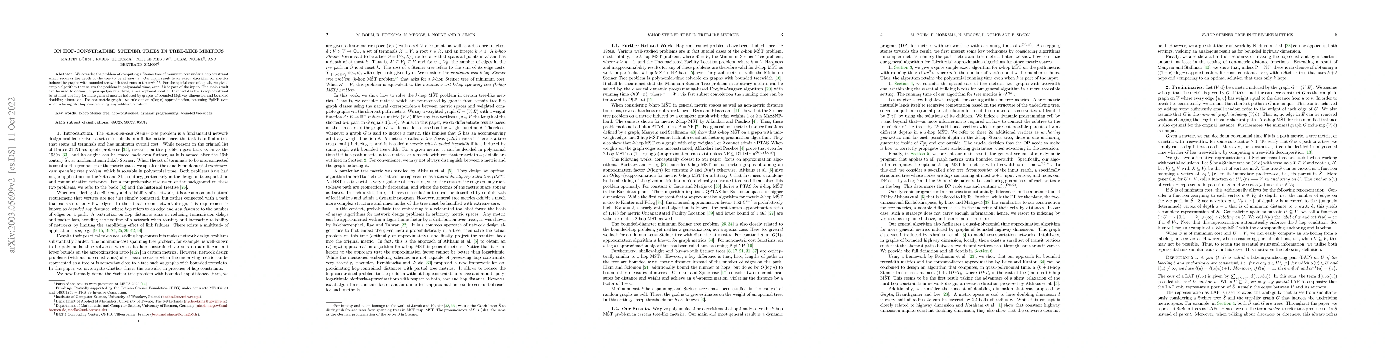 Thumbnail for On Hop-Constrained Steiner Trees in Tree-Like Metrics