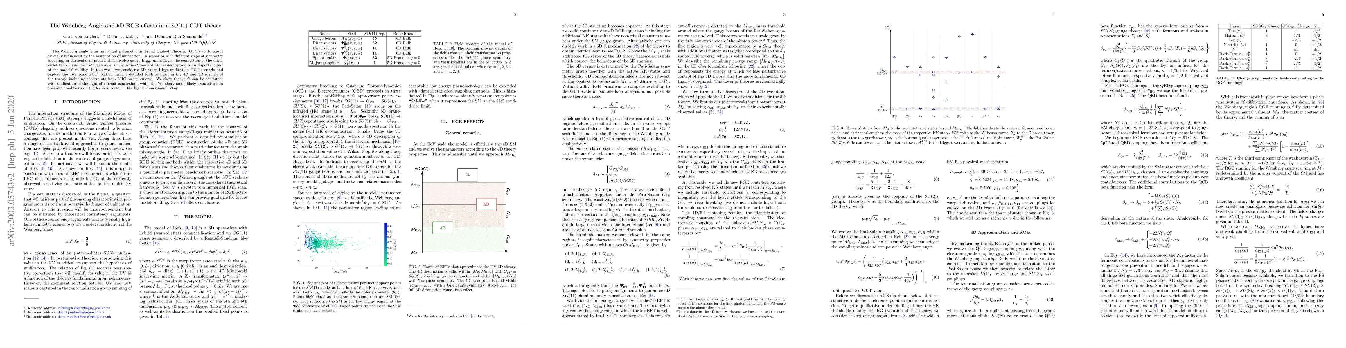 Thumbnail for The Weinberg Angle and 5D RGE effects in a SO(11) GUT theory