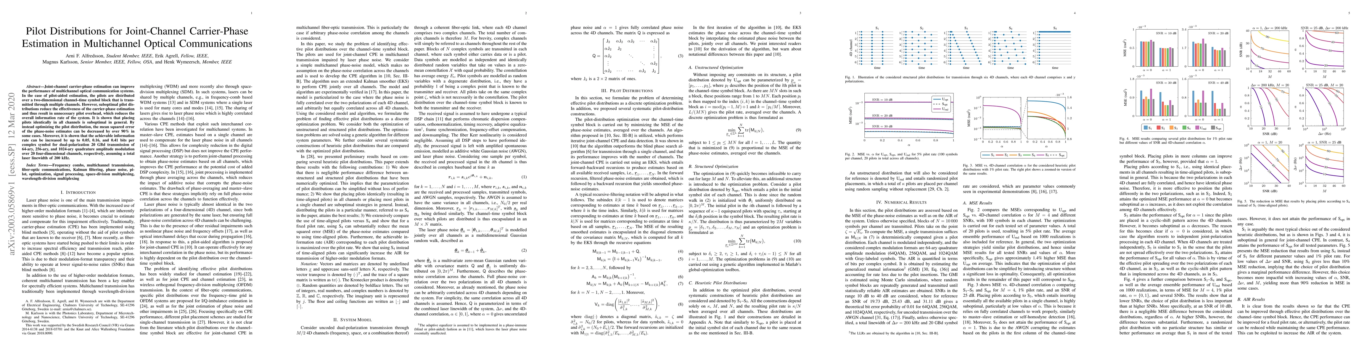 Thumbnail for Pilot Distributions for Joint-Channel Carrier-Phase Estimation in
  Multichannel Optical Communications