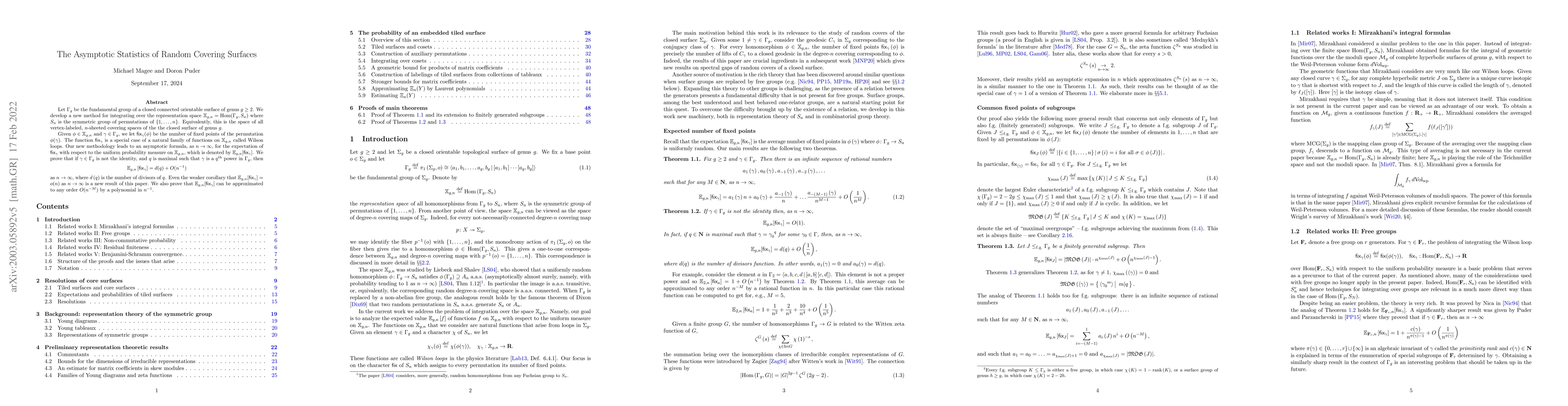 Thumbnail for The Asymptotic Statistics of Random Covering Surfaces