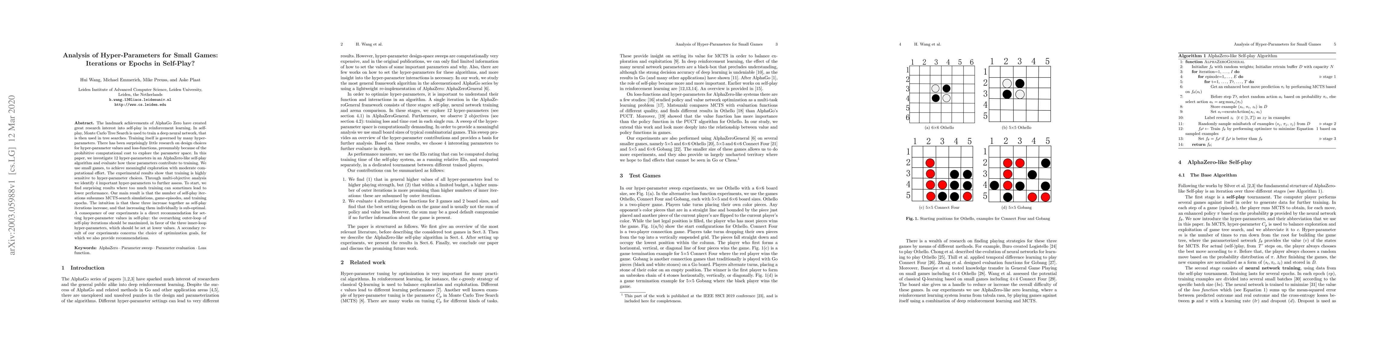 Thumbnail for Analysis of Hyper-Parameters for Small Games: Iterations or Epochs in
  Self-Play?