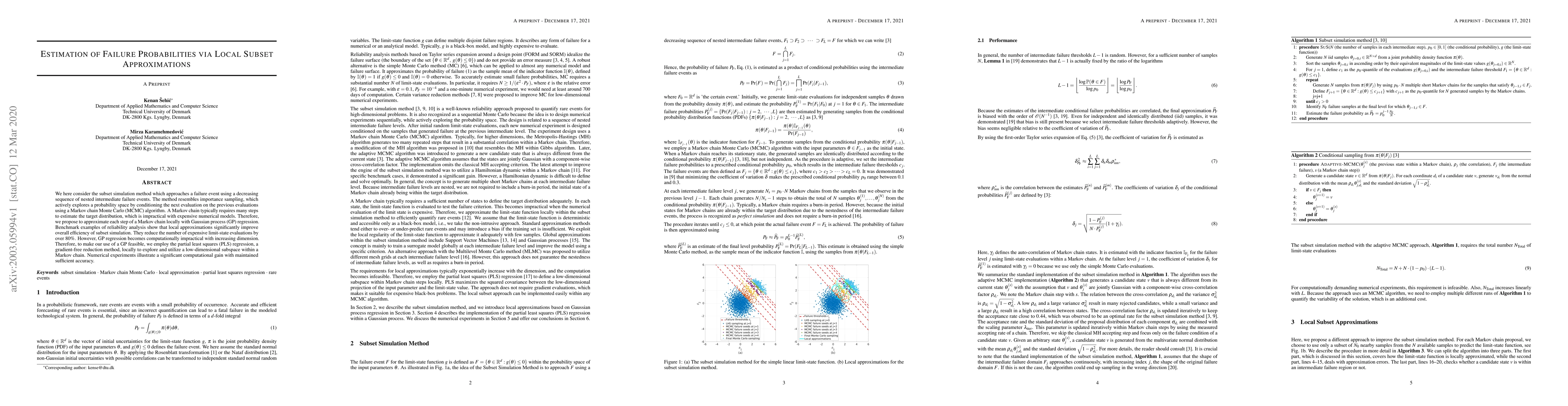 Thumbnail for Estimation of Failure Probabilities via Local Subset Approximations