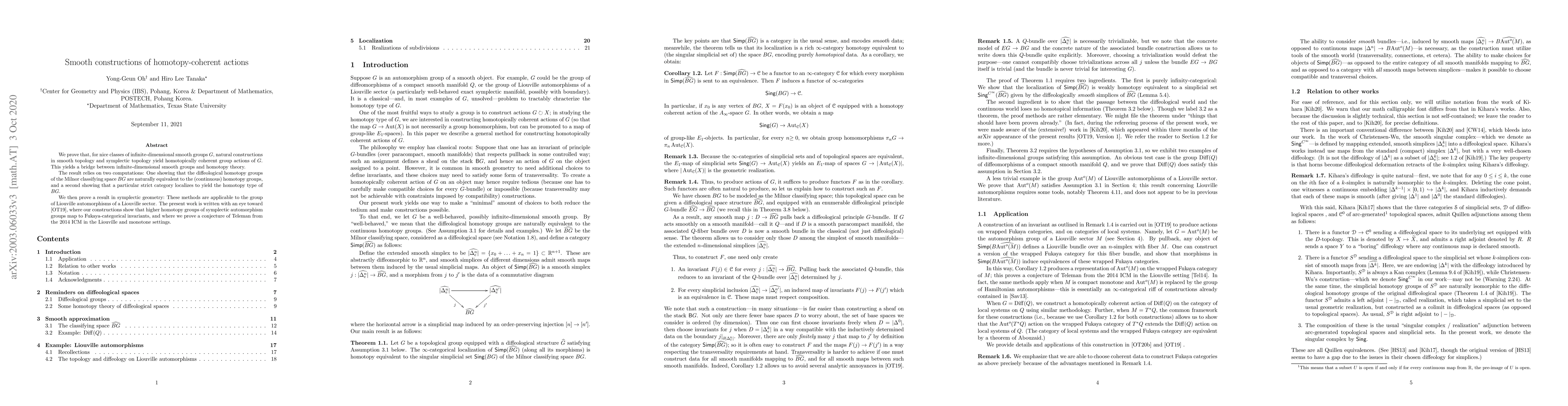 Thumbnail for Smooth constructions of homotopy-coherent actions