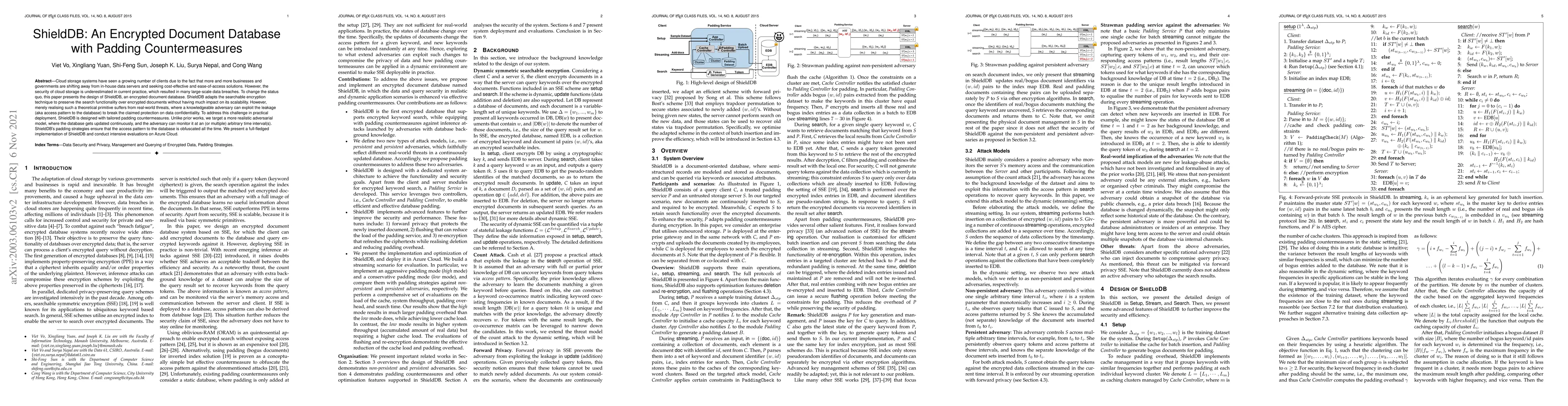 Thumbnail for ShieldDB: An Encrypted Document Database with Padding Countermeasures