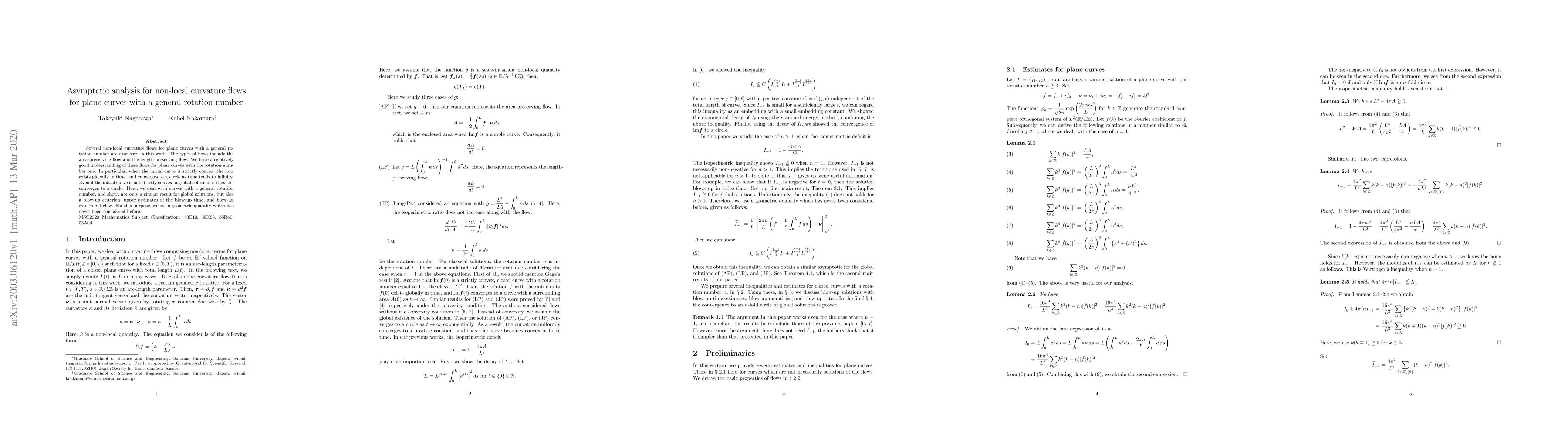 Thumbnail for Asymptotic analysis for non-local curvature flows for plane curves with
  a general rotation number
