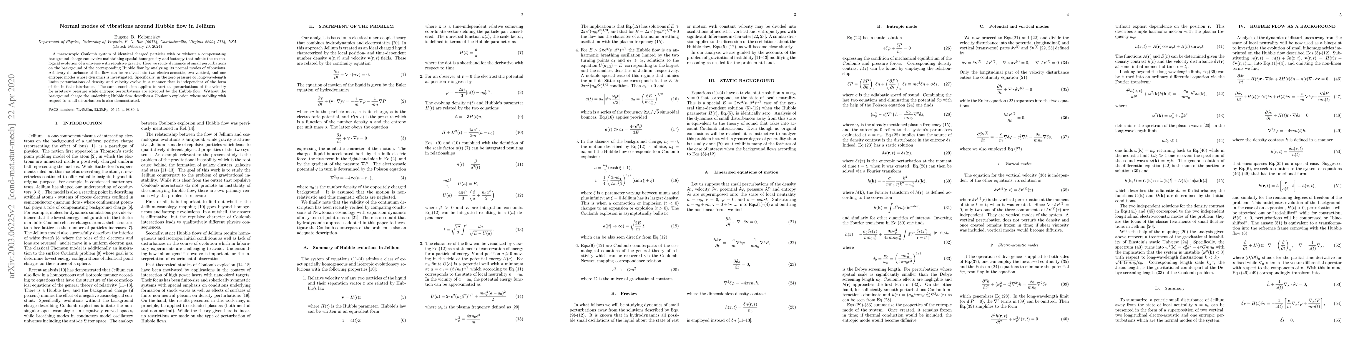 Thumbnail for Normal modes of vibrations around Hubble flow in Jellium