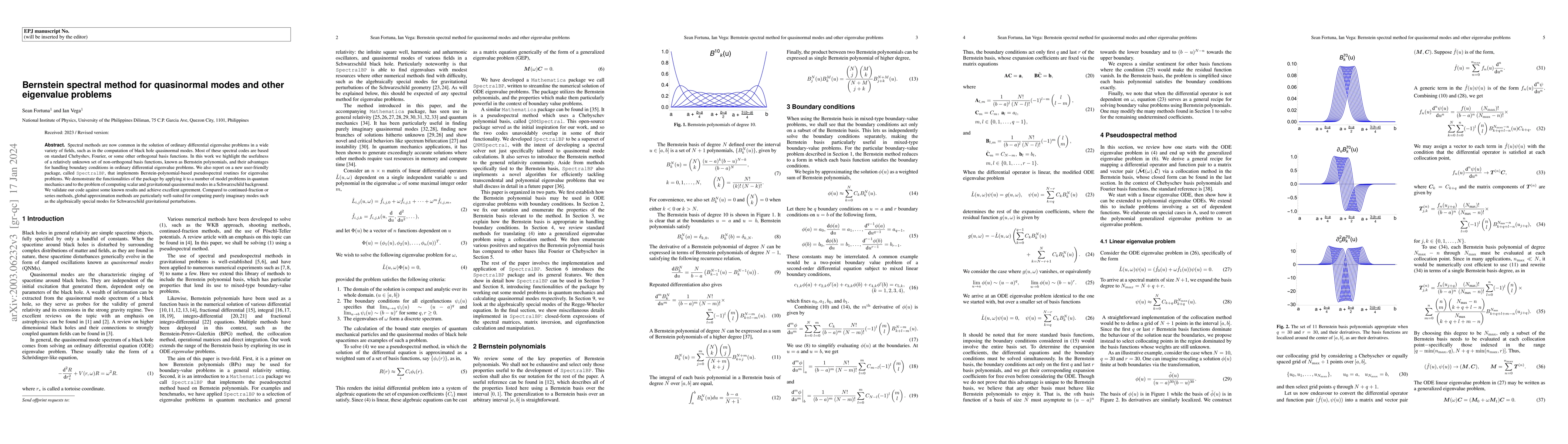 Thumbnail for Bernstein spectral method for quasinormal modes and other eigenvalue
  problems