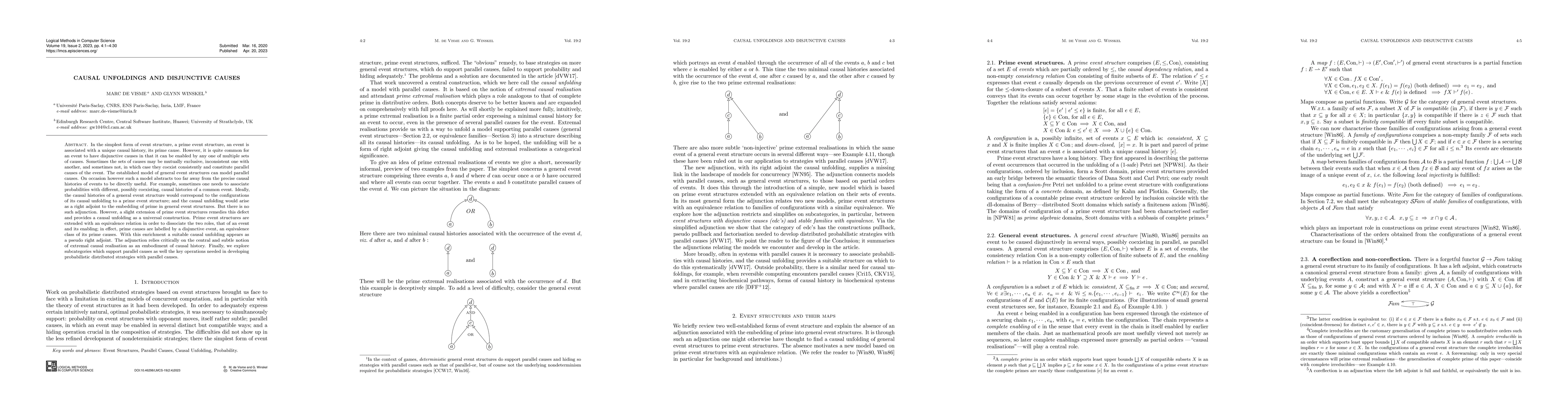 Thumbnail for Causal Unfoldings and Disjunctive Causes