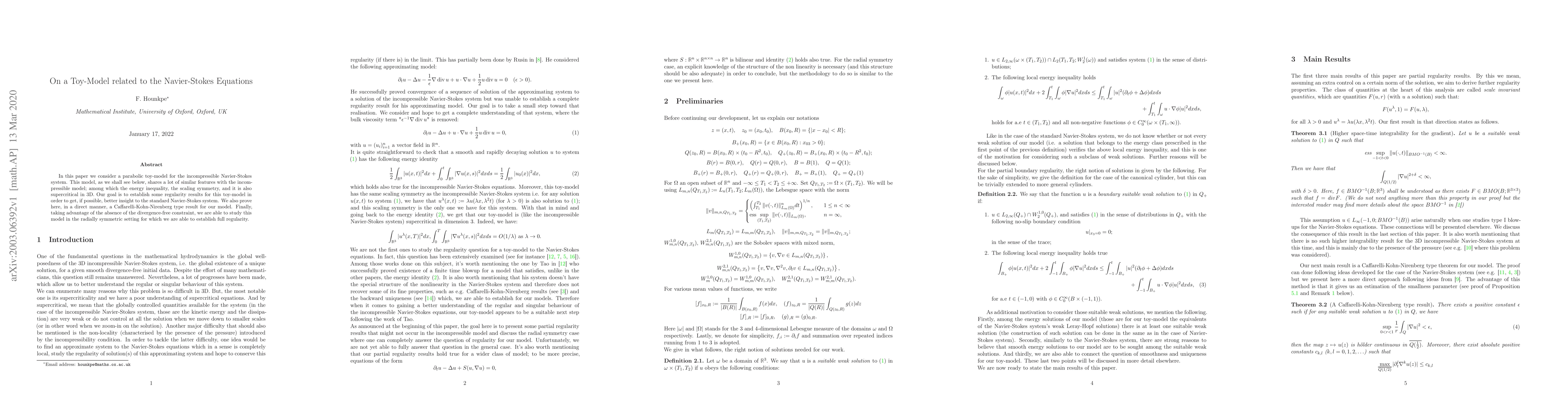 Thumbnail for On a Toy-Model related to the Navier-Stokes Equations