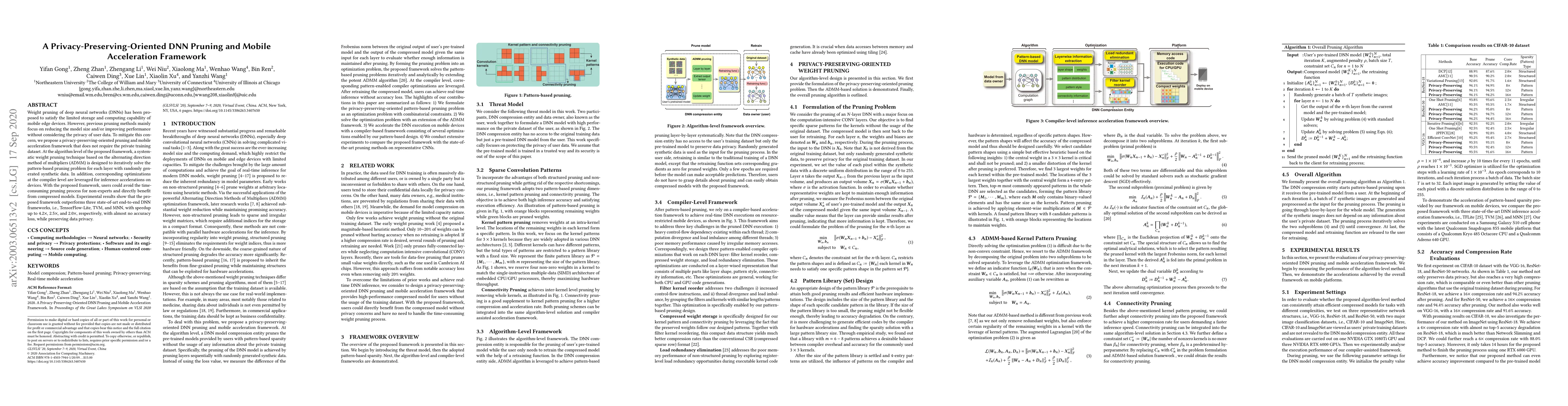 Thumbnail for A Privacy-Preserving-Oriented DNN Pruning and Mobile Acceleration
  Framework