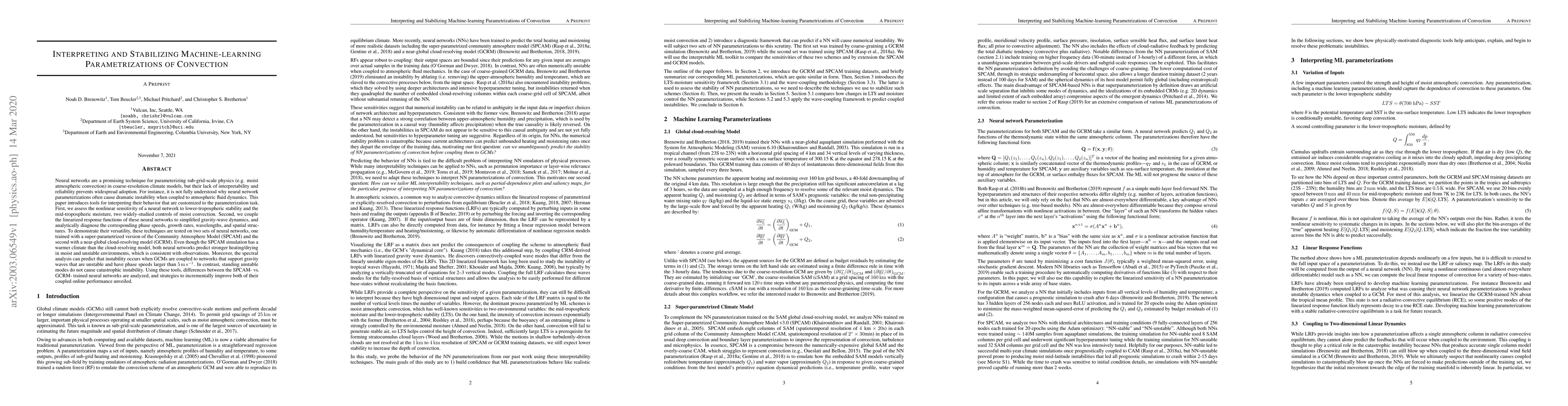 Thumbnail for Interpreting and Stabilizing Machine-learning Parametrizations of
  Convection
