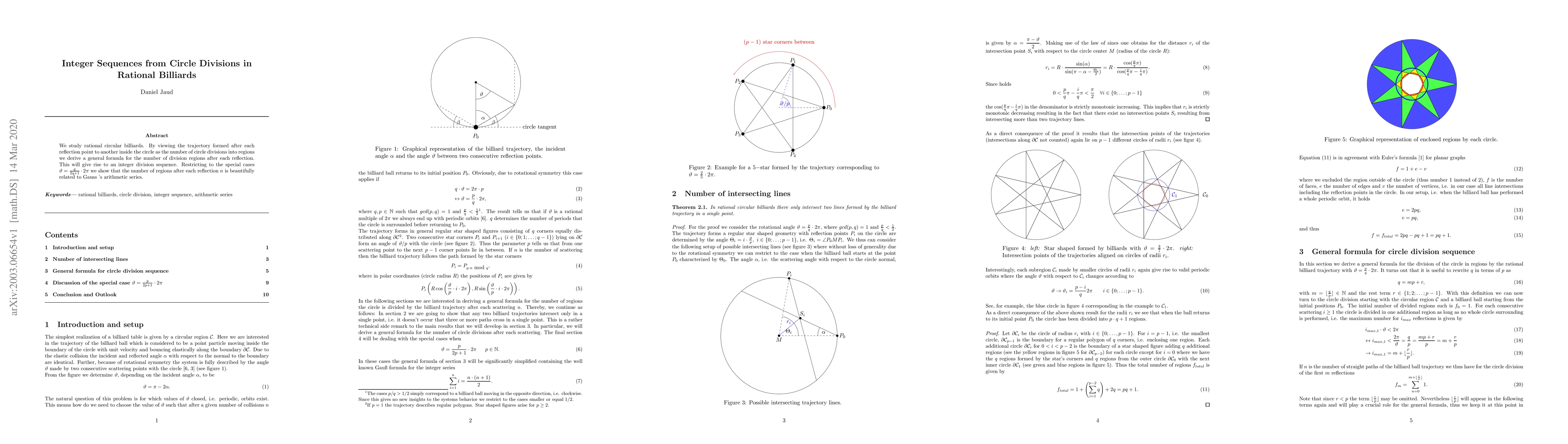 Thumbnail for Integer Sequences from Circle Divisions in Rational Billiards
