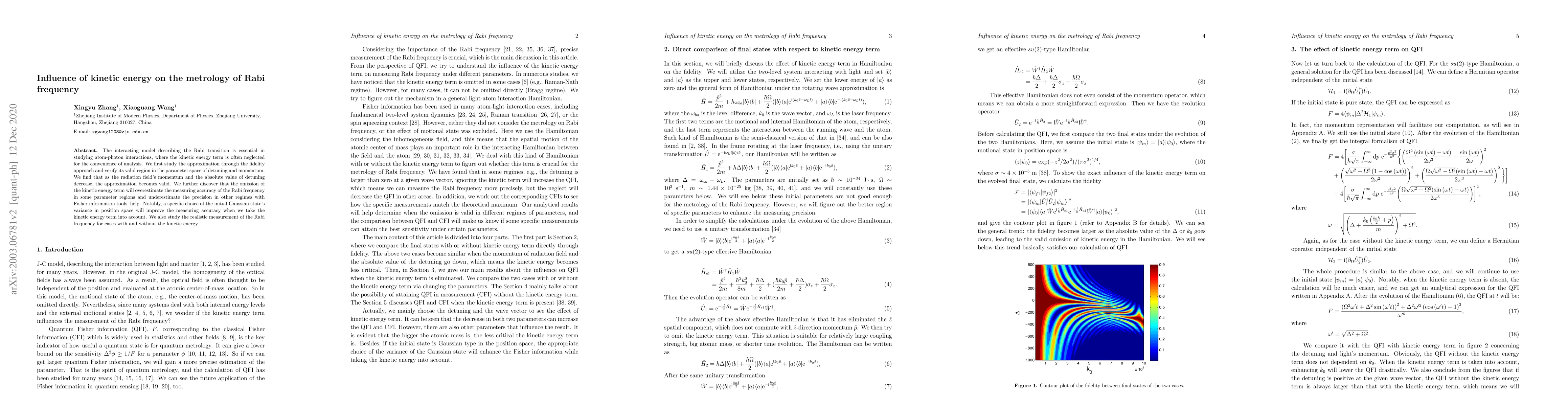 Thumbnail for Influence of kinetic energy on the metrology of Rabi frequency