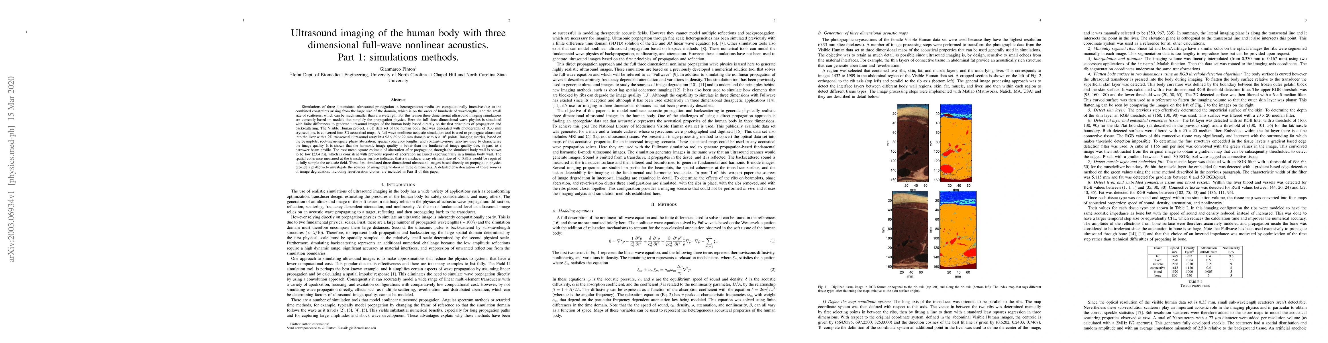 Thumbnail for Ultrasound imaging of the human body with three dimensional full-wave
  nonlinear acoustics. Part 1: simulations methods