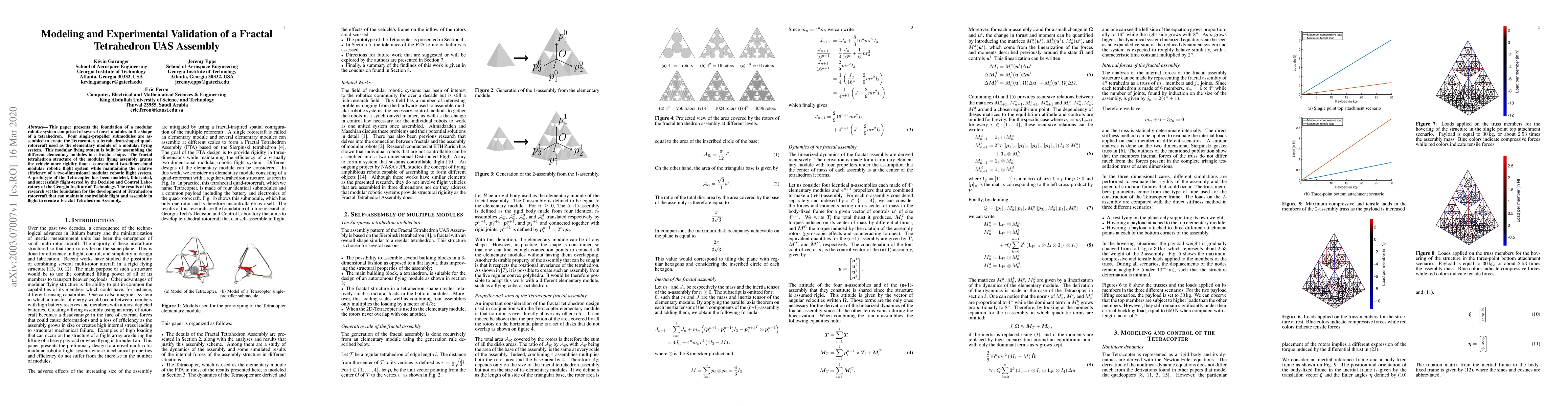 Thumbnail for Modeling and Experimental Validation of a Fractal Tetrahedron UAS
  Assembly