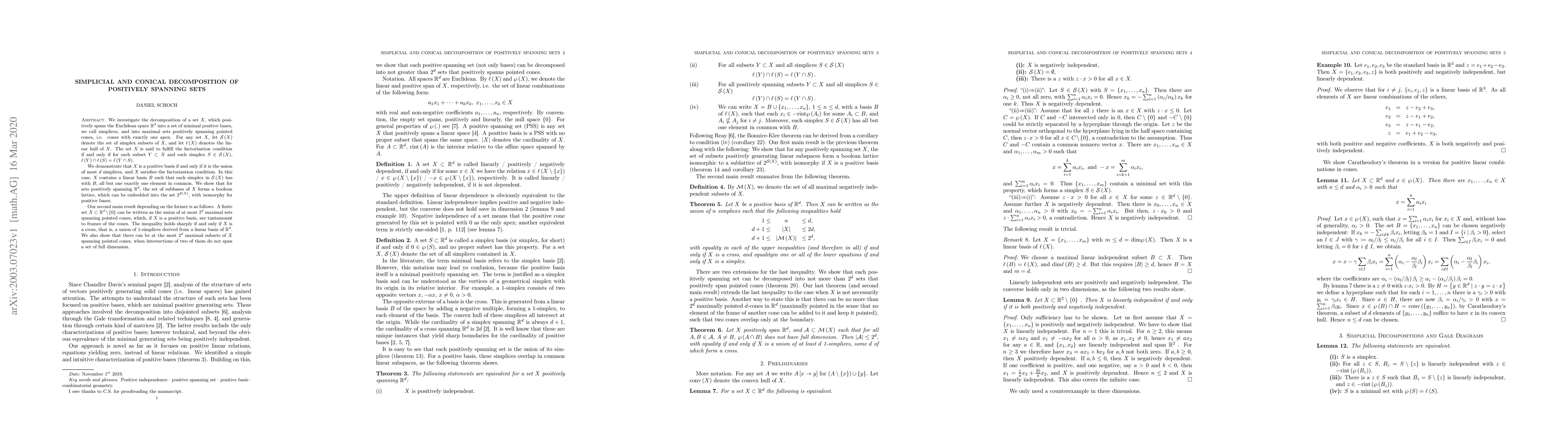Thumbnail for Simplicial and Conical Decomposition of Positively Spanning Sets