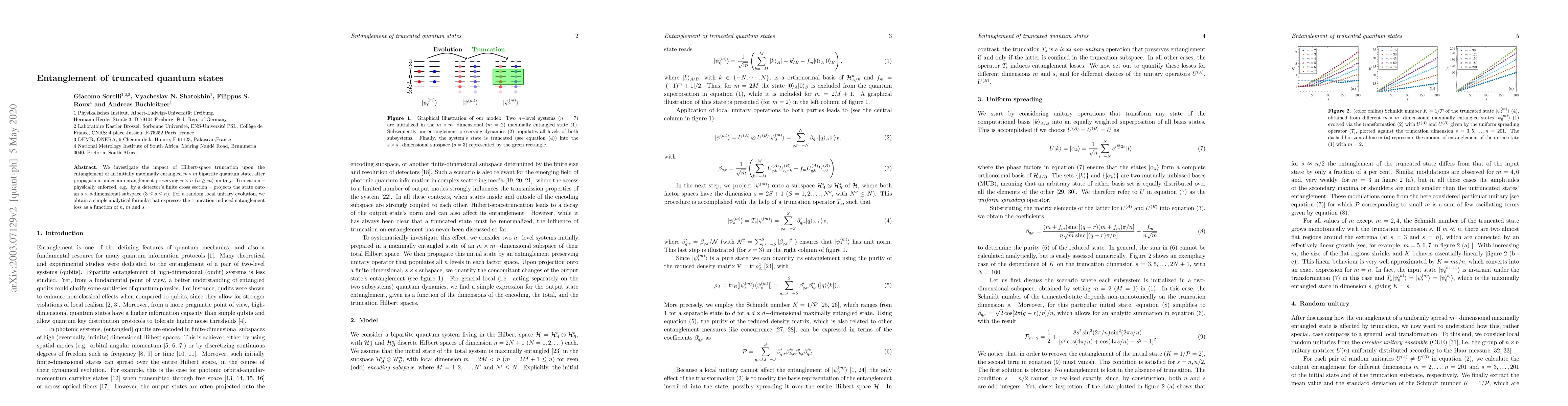 Thumbnail for Entanglement of truncated quantum states