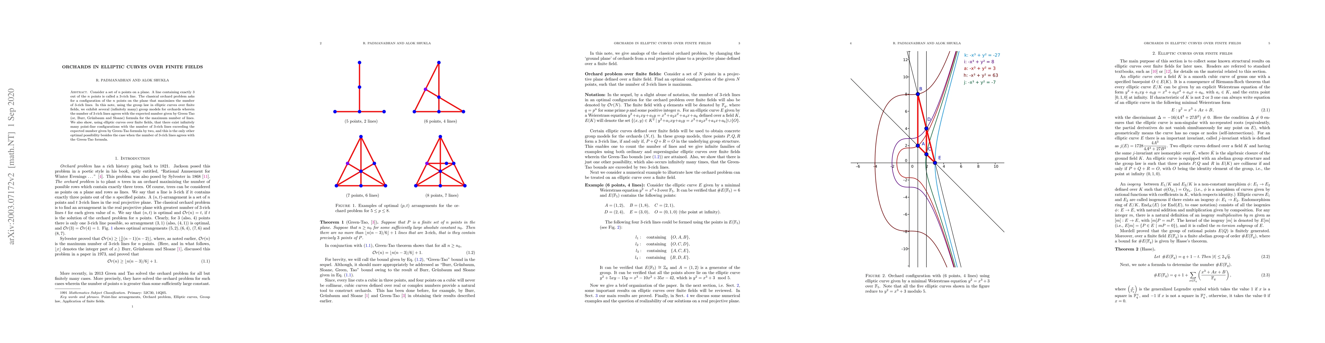 Thumbnail for Orchards in elliptic curves over finite fields