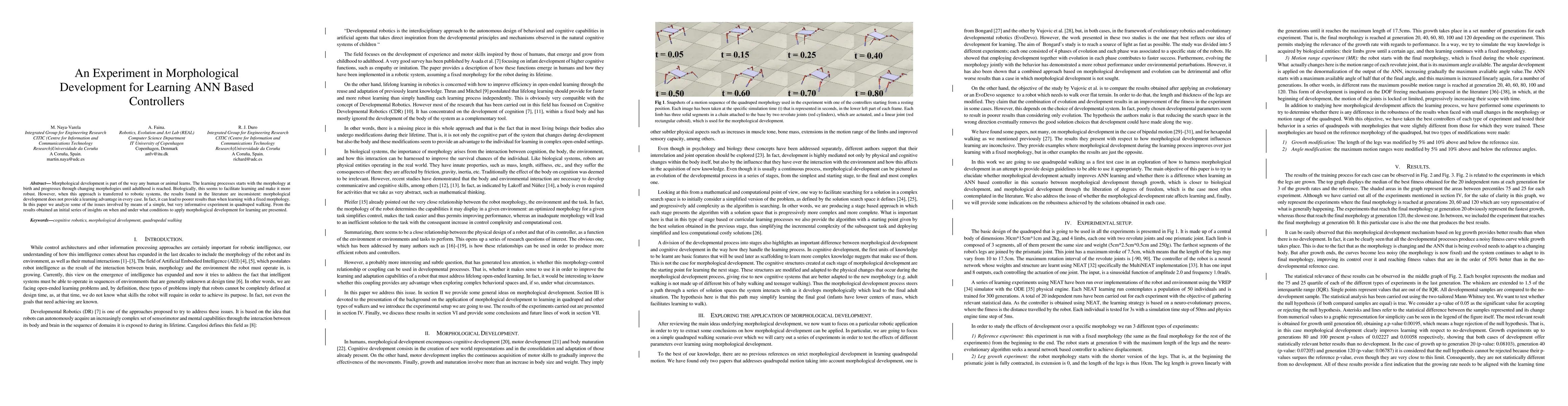 Thumbnail for An Experiment in Morphological Development for Learning ANN Based
  Controllers