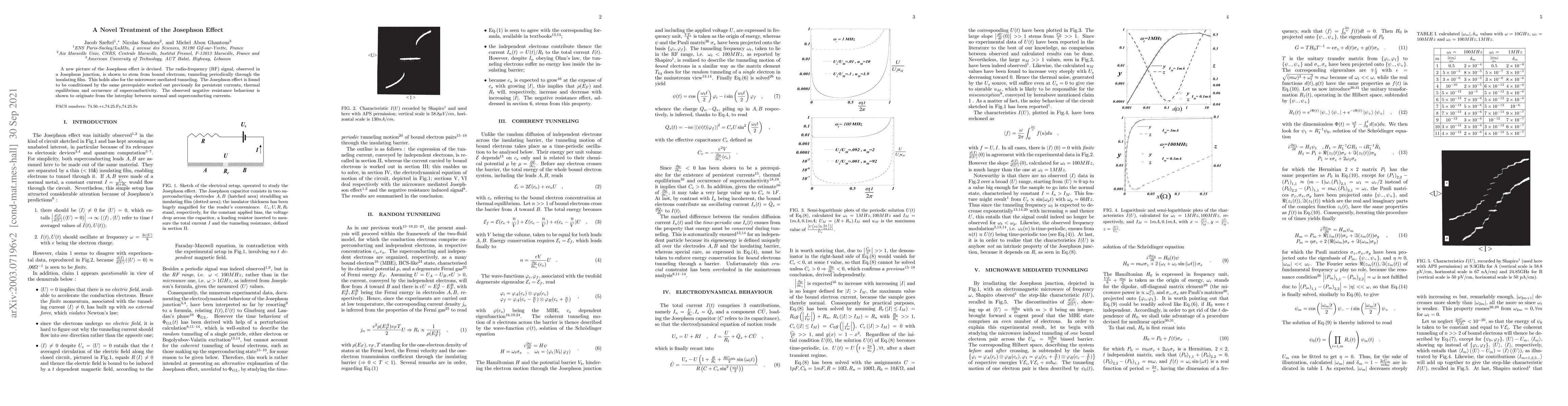 Thumbnail for A Novel Treatment of the Josephson Effect