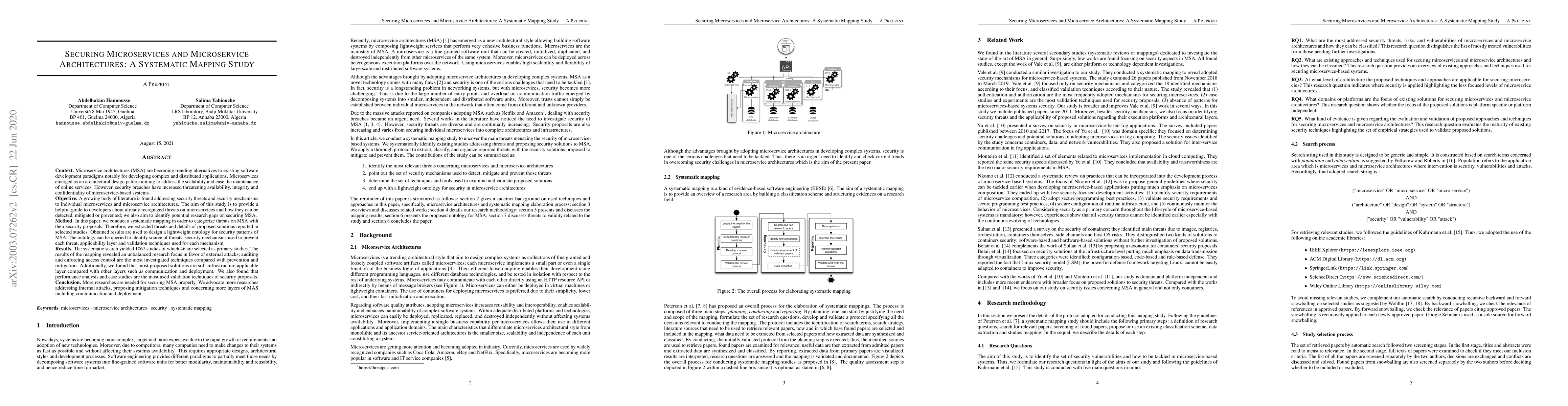Thumbnail for Securing Microservices and Microservice Architectures: A Systematic
  Mapping Study