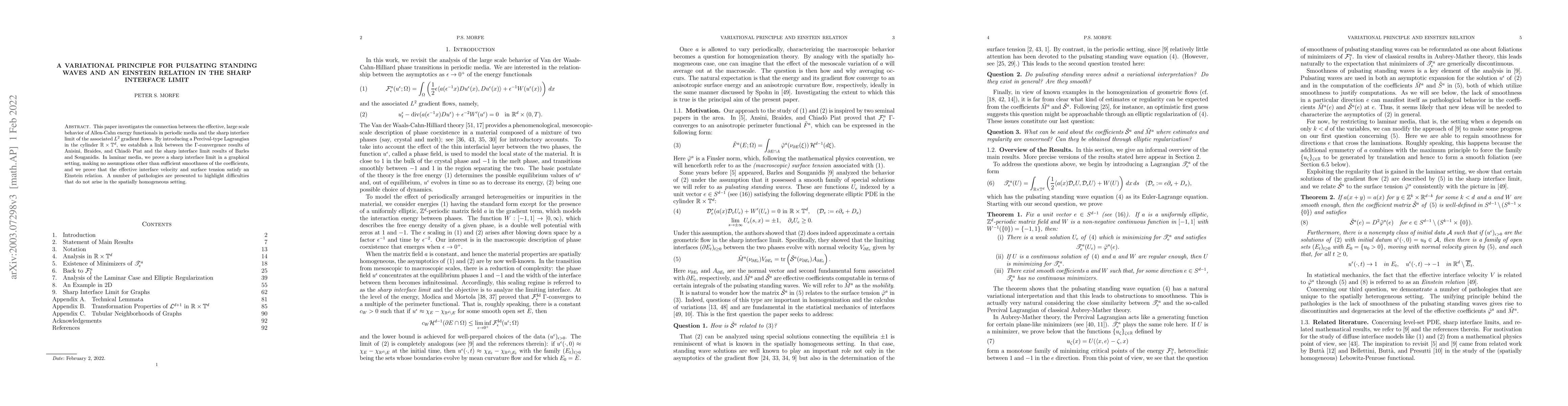 Thumbnail for A Variational Principle for Pulsating Standing Waves and an Einstein
  Relation in the Sharp Interface Limit