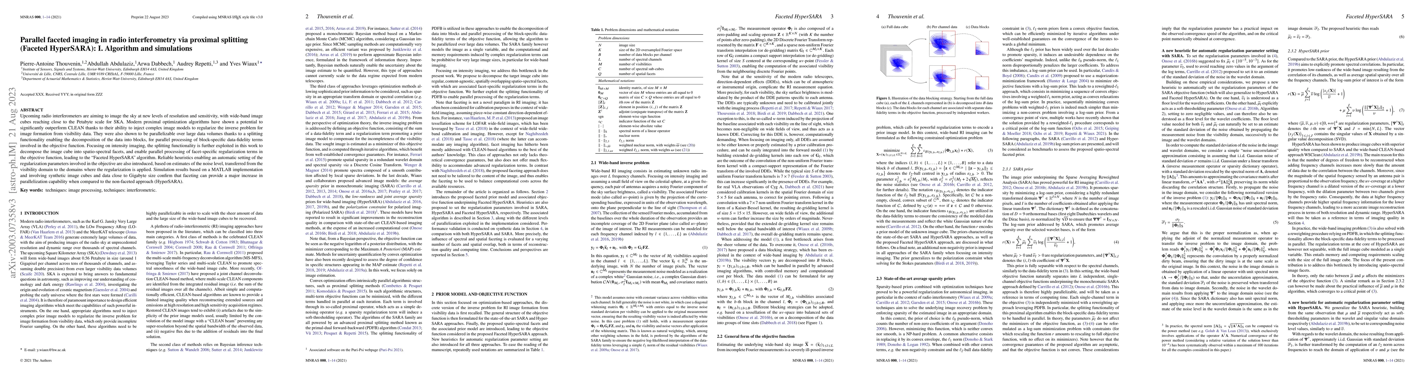 Thumbnail for Parallel faceted imaging in radio interferometry via proximal splitting
  (Faceted HyperSARA): I. Algorithm and simulations
