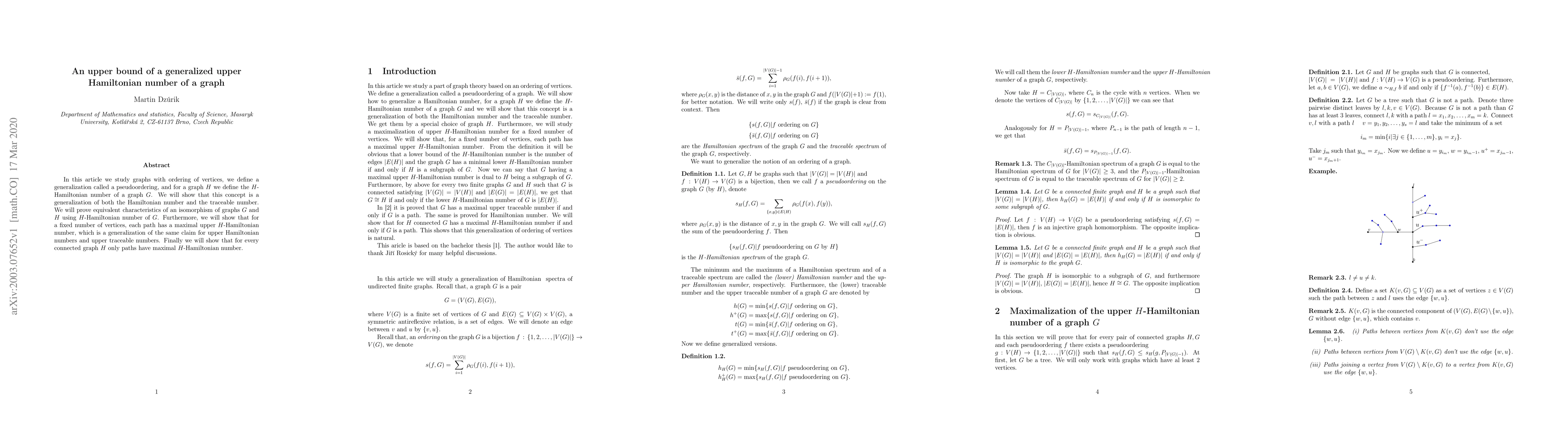Thumbnail for An upper bound of a generalized upper Hamiltonian number of a graph