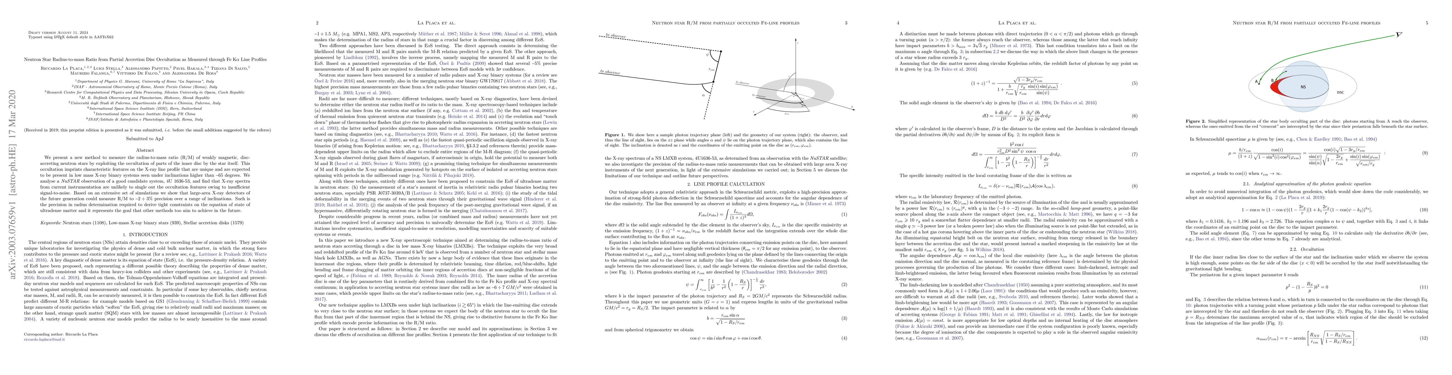 Thumbnail for Neutron Star Radius-to-mass Ratio from Partial Accretion Disc
  Occultation as Measured through Fe K$\alpha$ Line Profiles
