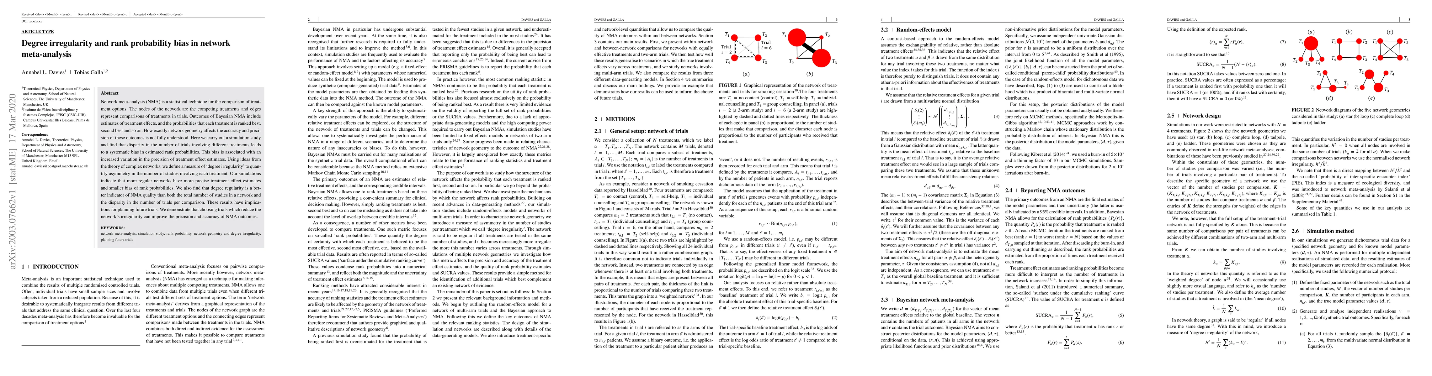Thumbnail for Degree irregularity and rank probability bias in network meta-analysis