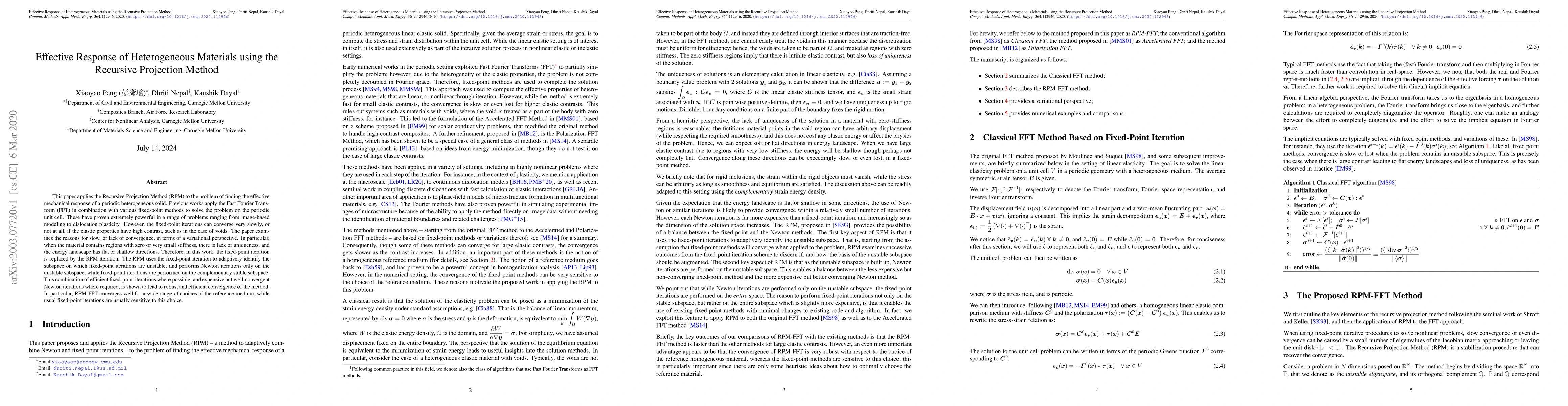 Thumbnail for Effective Response of Heterogeneous Materials using the Recursive
  Projection Method