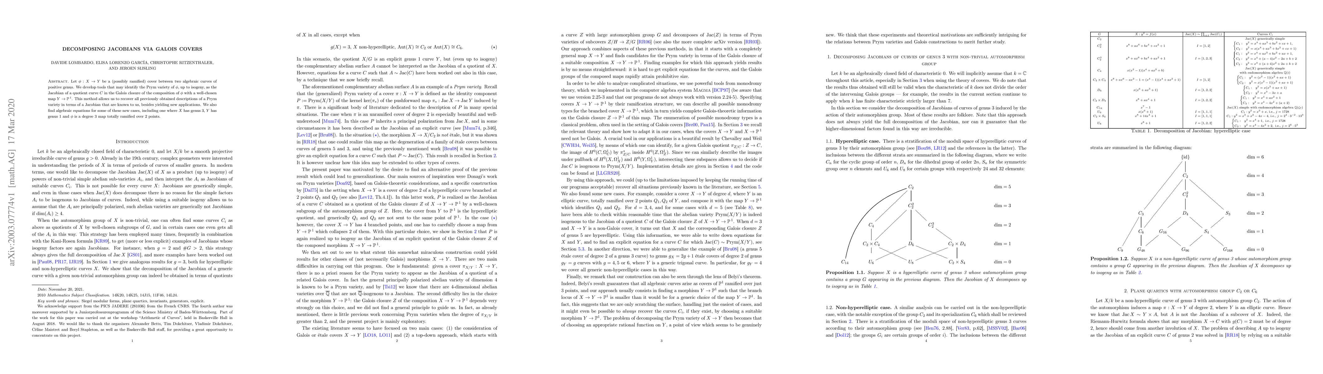 Thumbnail for Decomposing Jacobians via Galois covers