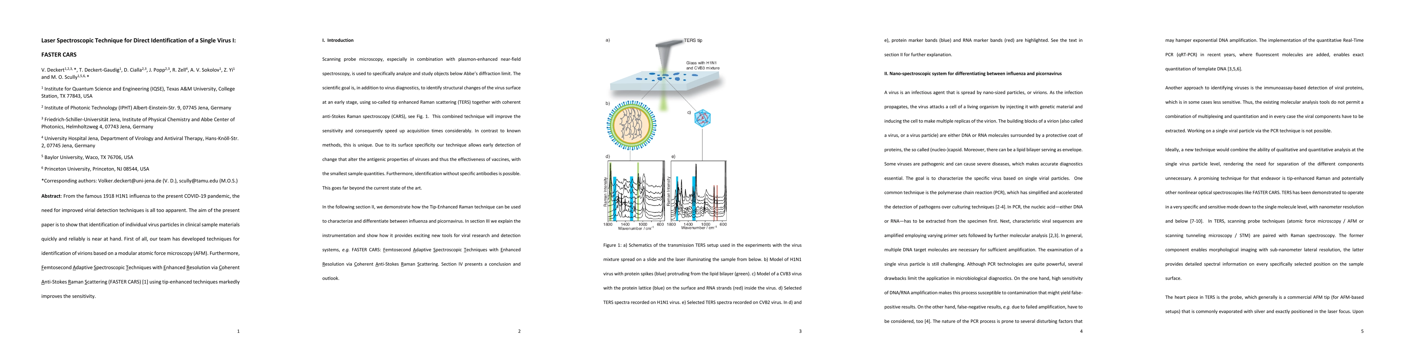 Thumbnail for Laser Spectroscopic Technique for Direct Identification of a Single
  Virus I: FASTER CARS