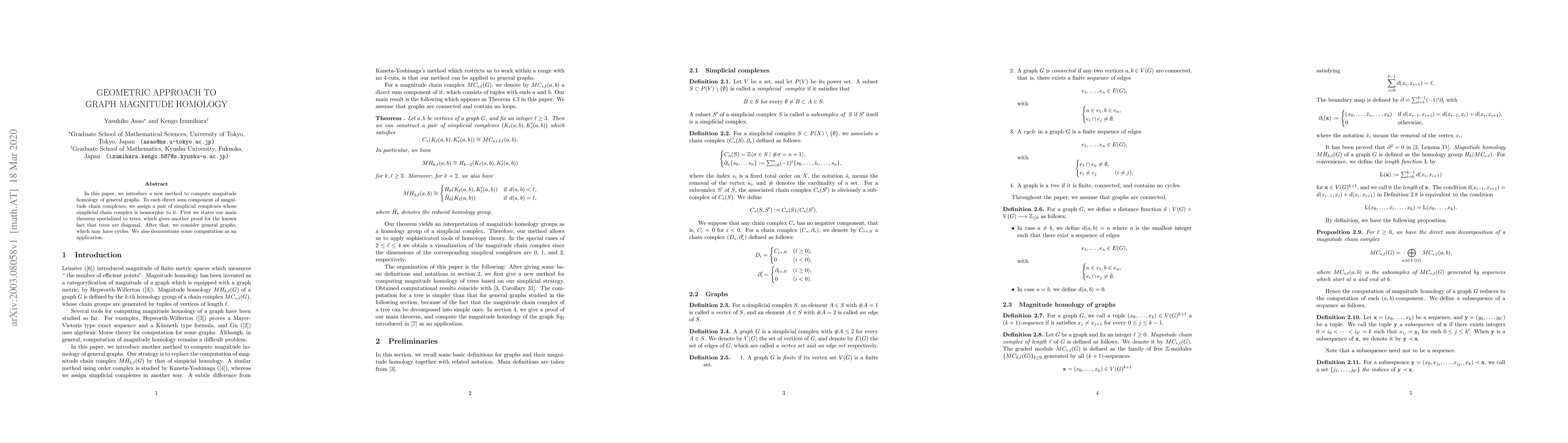 Thumbnail for Geometric approach to graph magnitude homology