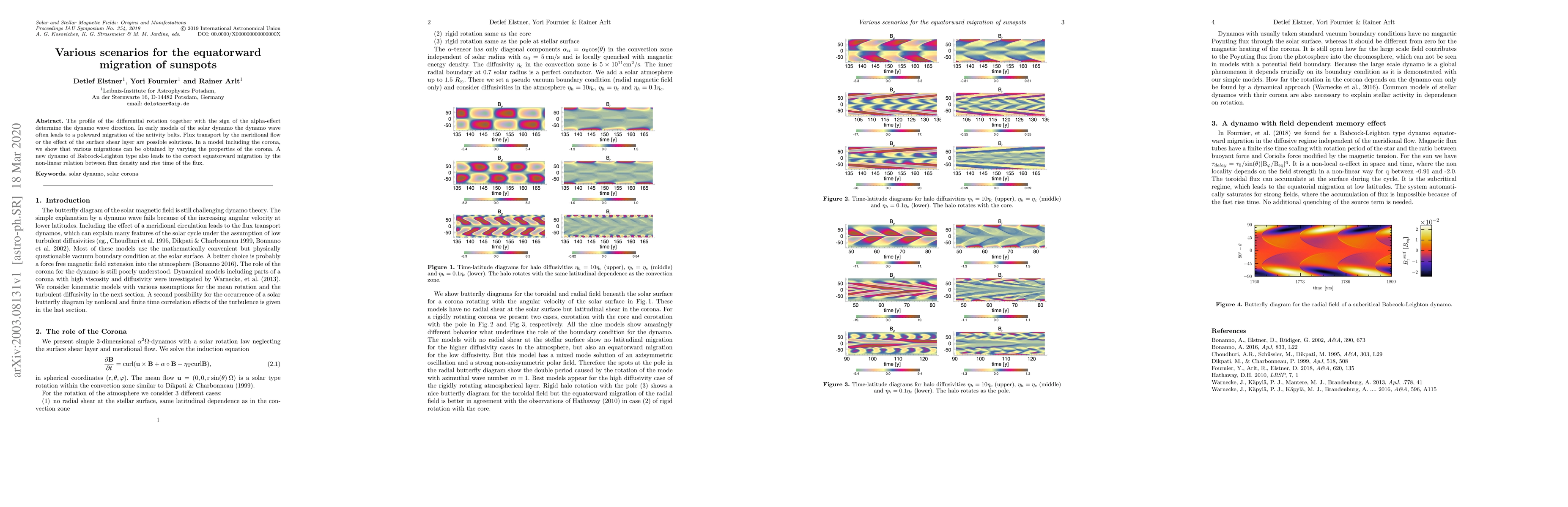 Thumbnail for Various scenarios for the equatorward migration of sunspots