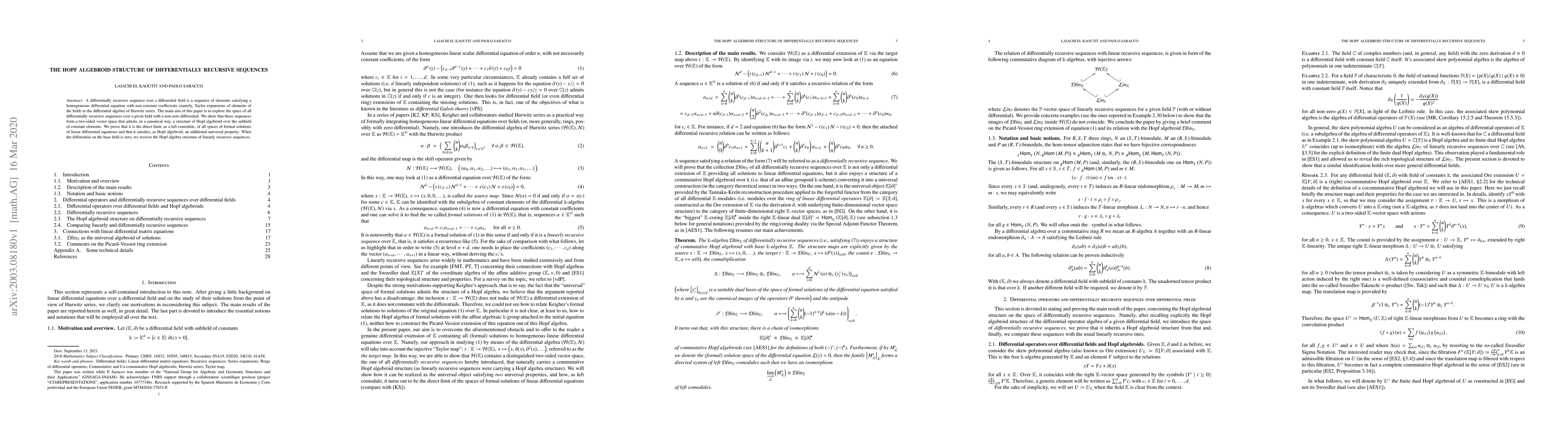 Thumbnail for The Hopf algebroid structure of differentially recursive sequences