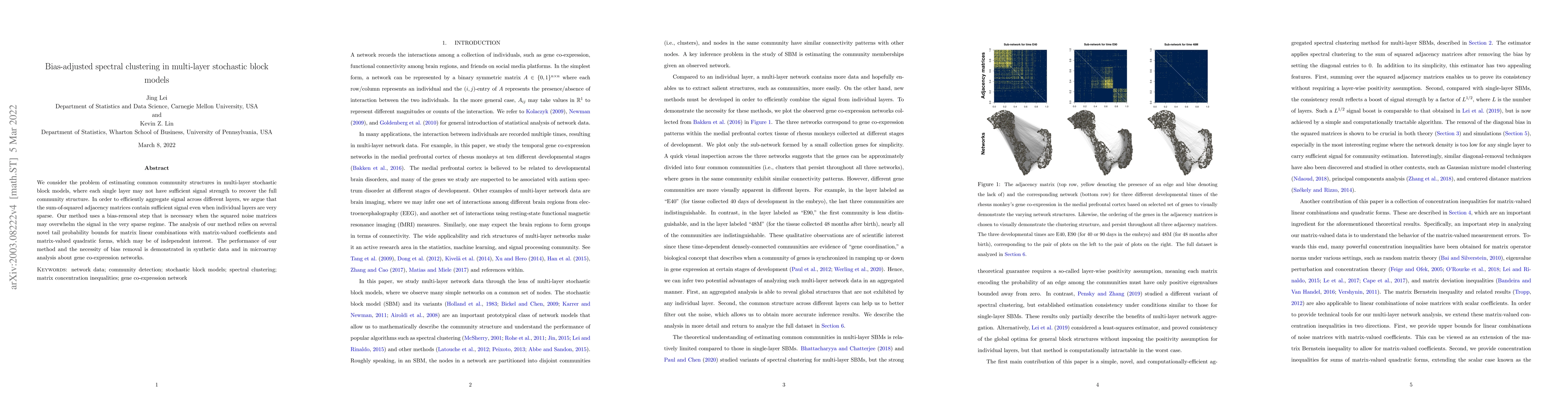 Thumbnail for Bias-adjusted spectral clustering in multi-layer stochastic block models