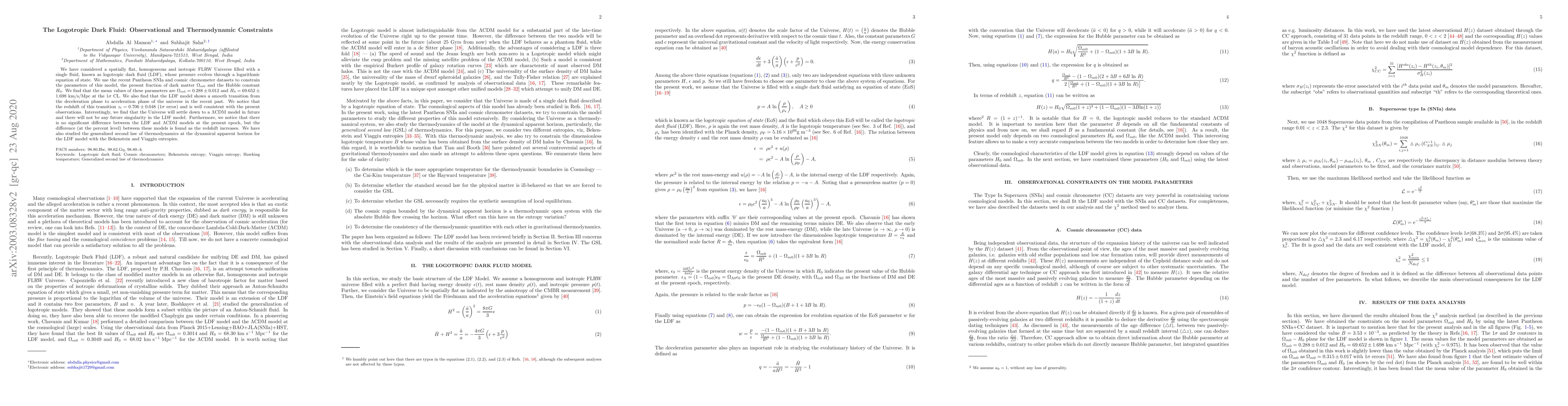 Thumbnail for The Logotropic Dark Fluid: Observational and Thermodynamic Constraints